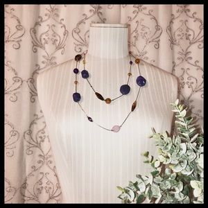 🚫 SOLD • NECKLACE • PURPLE & BROWN STONES